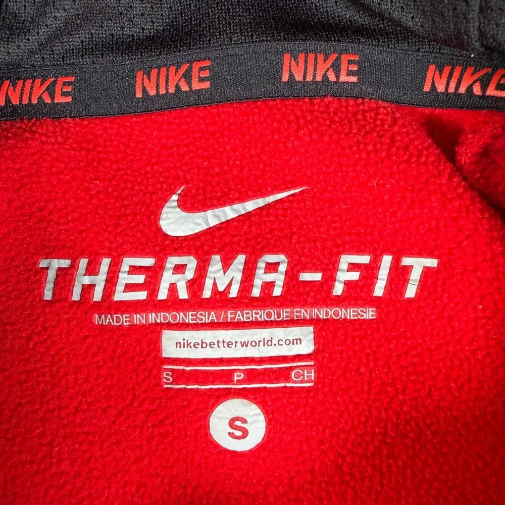 Nike Kids Red Therma-FIT Pullover Hoodie Swoosh Graphic Sweatshirt S #3271